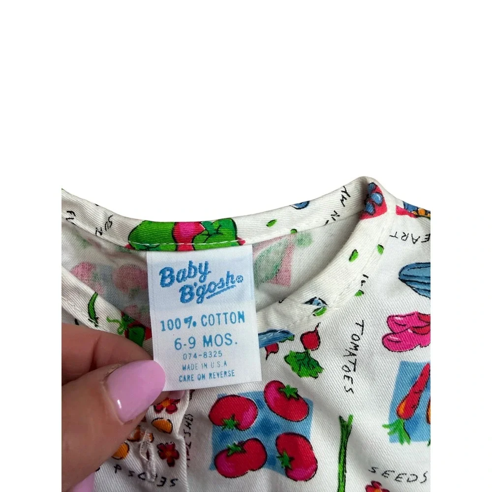 Vintage Baby Bgosh OshKosh Garden Print Sleeveless Bubble Romper 6-9M USA NWT